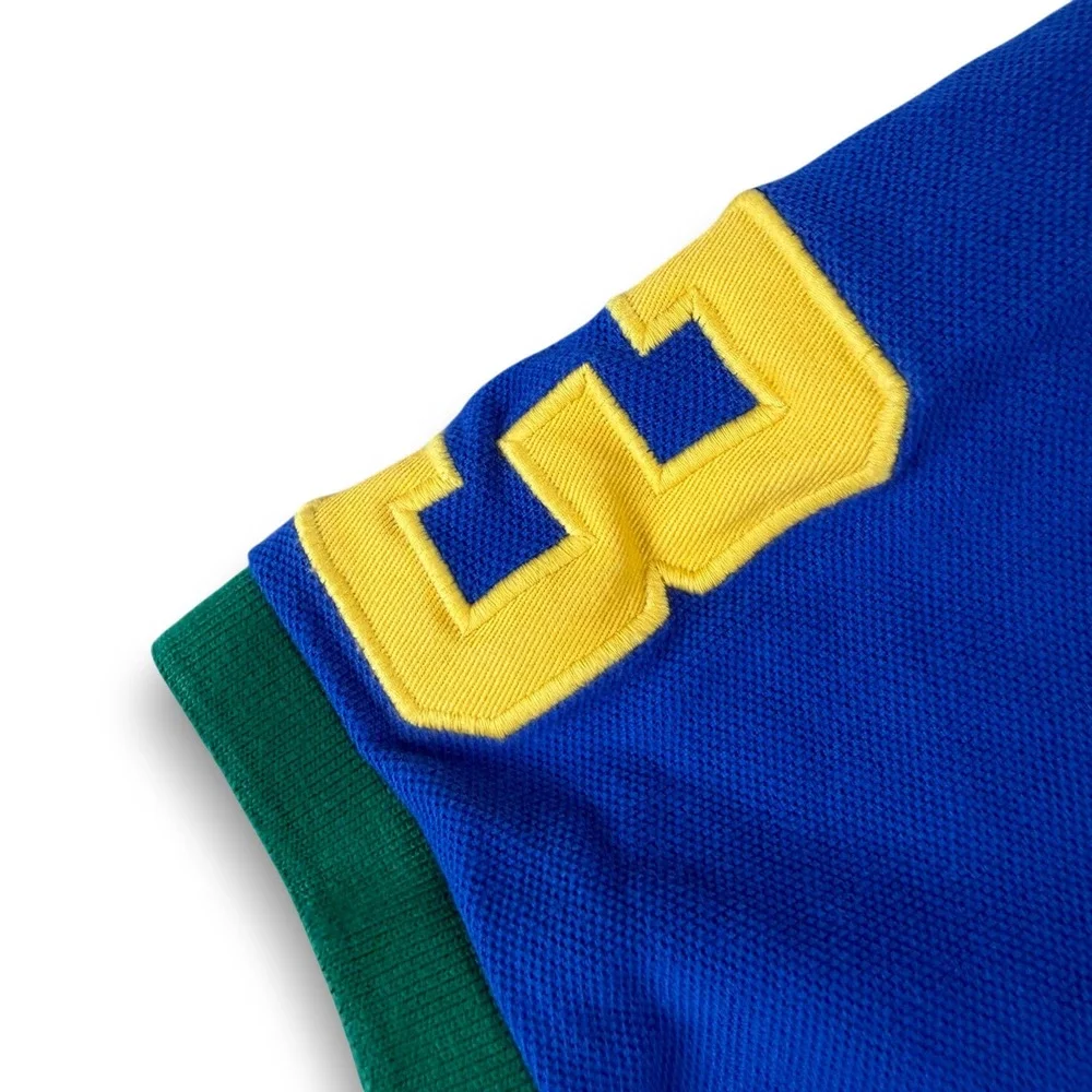 Polo Ralph Lauren Polo Shirt Mens L Blue Green Big Pony‎ Custom Slim Fit